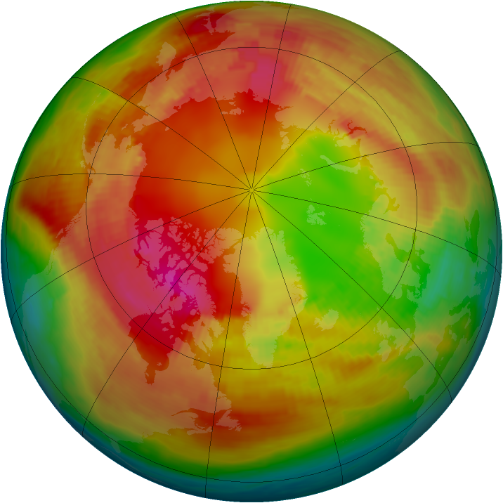 Arctic ozone map for 12 February 1979